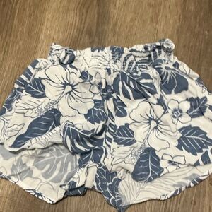 Vintage Havana Blue and White Floral Kids Shorts